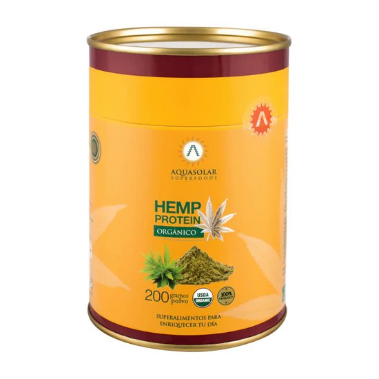 Hemp Protein Aquasolar Proteína Vegana 200 gr En Polvo