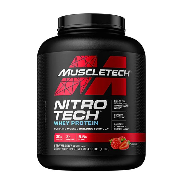 Nitro Tech, Muscletech Whey Protein 4lb, Hidrolizada