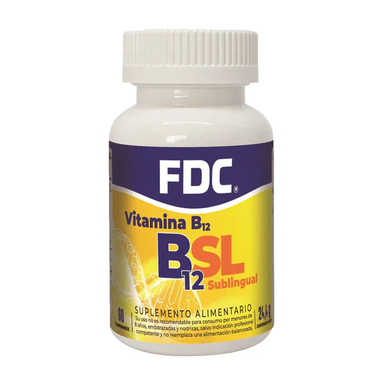 Vitamina B12 Sublingüal 12mcg 60Tabletas