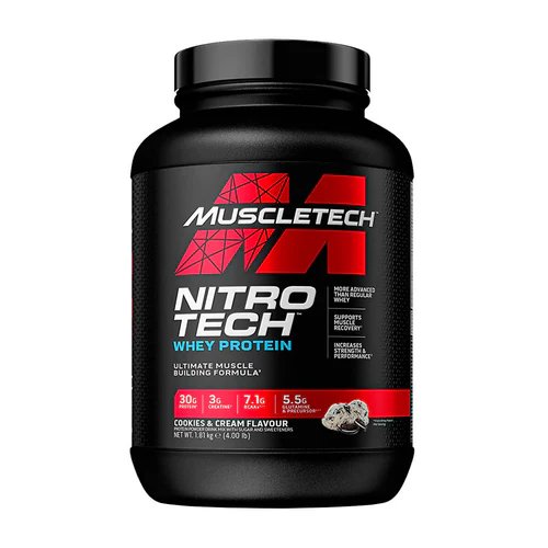 Nitro Tech, Muscletech Whey Protein 4lb, Hidrolizada