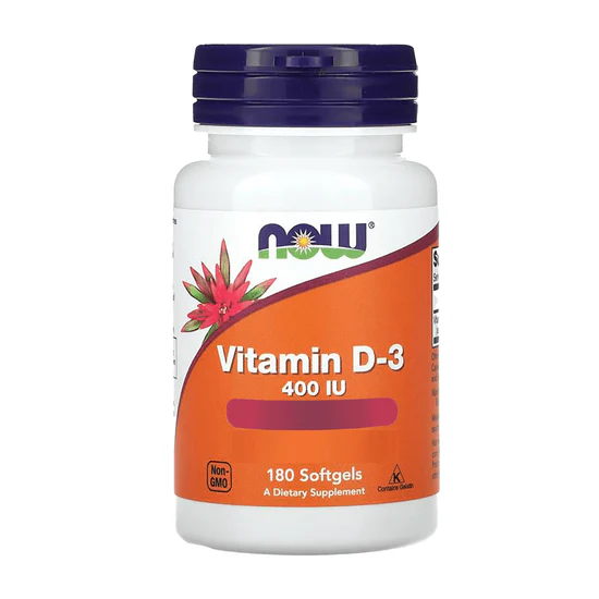 Vitamina D3 400Ui 180Softgels, Now