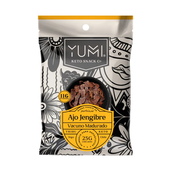 Snack De Carne Ajo Jengibre 25 Grs, Yumi