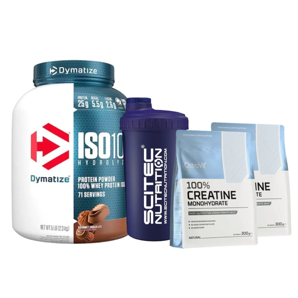 Pack Iso100 5lb Dymatize + 2 Creatina 300g + Shaker