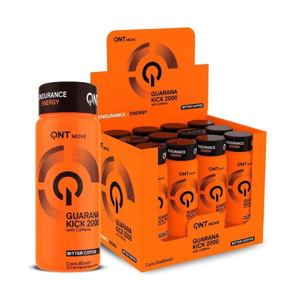 Guarana Kick 2000 Con Cafeína Caja 12 Shots 80ml Qnt Sports