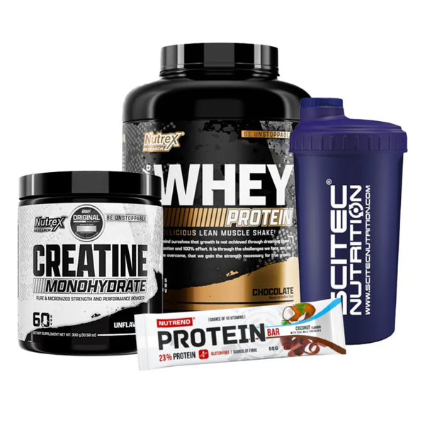 Pack Fuerza Nutrex Whey 5lb + Creatina + Regalos