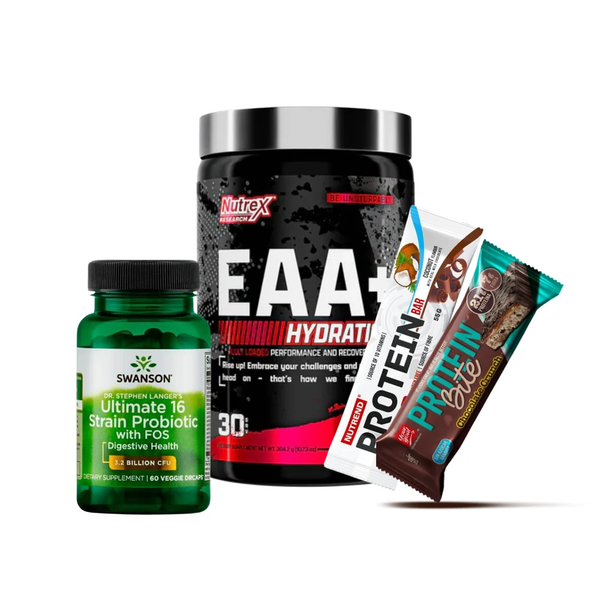 Pack Barras + Eaa Nutrex + Probióticos Swanson