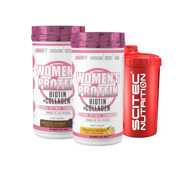 Pack 2 Women Protein Colágeno + Biotina + Shaker