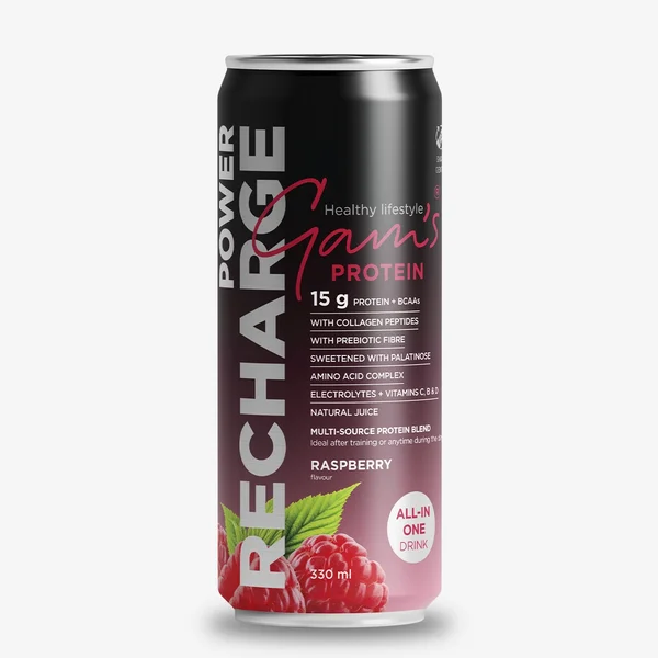 Sparkling Protein Recharge Soda Gams Proteína, Electrolitos Y Vitaminas