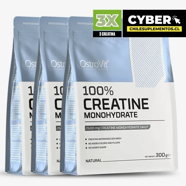 3X Creatina Monohidratada Ostrovit 300 Grs