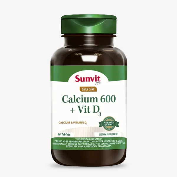 Calcio 600mg Y Vitamina D3 30 Tabs