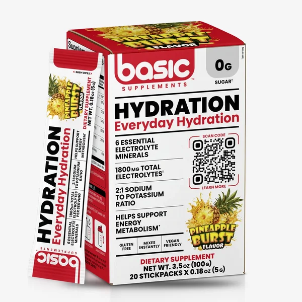 Por Vencer Basic Electrolito Hydration 5g X 20 Pineapple Burst