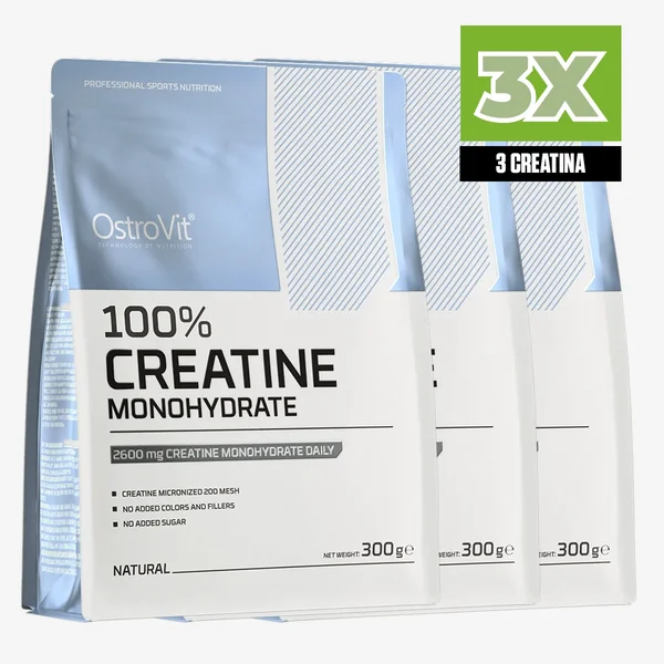 3X Creatina Monohidratada Ostrovit 300 Grs