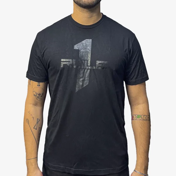 Polera Rule1 Black Print Short Sleeve