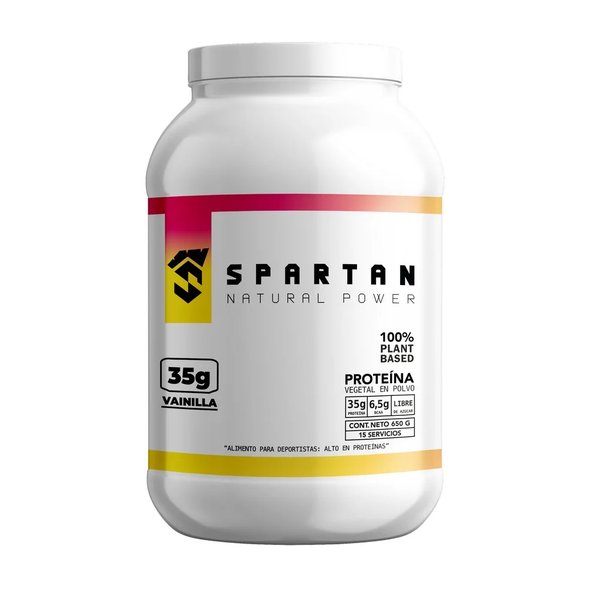 Spartan Natural Power Proteina Vegetal En Polvo 650 gr Sabor Vainilla