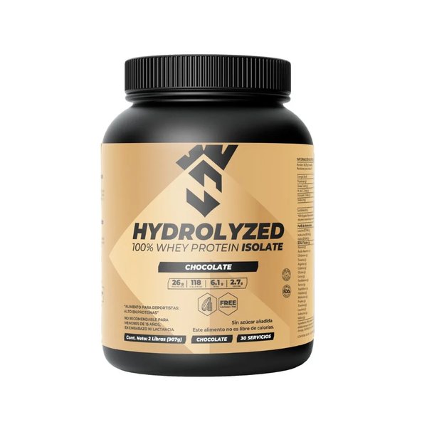 Whey Protein Isolate Hydrolyzed Sabor Chocolate 907gr