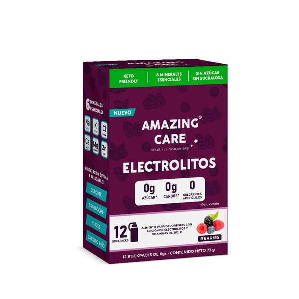 Bebida Electrolitos Sabor Berries Sin Azúcar 12 Sobres 6gr