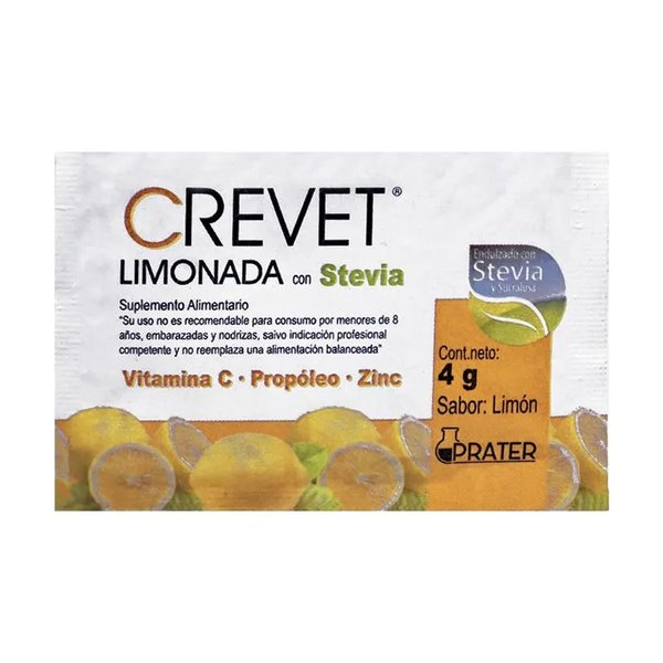Crevet Limonada Con Propóleo Vitamina C Y Zinc 1 Sobre 4 gr