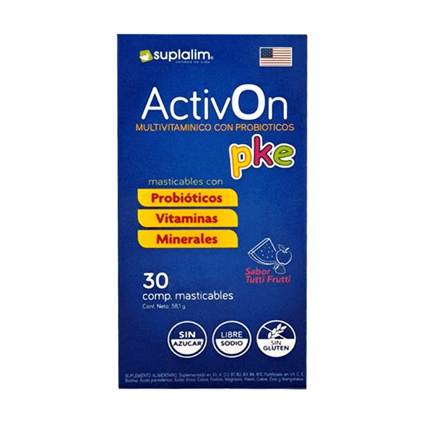 Activ On Pke Multivitamínico Con Probióticos 30 Comprimidos Masticables