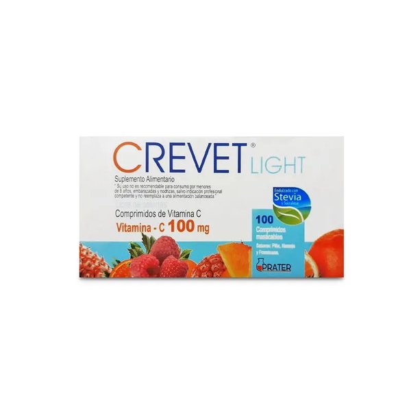 Crevet Light Vitamina C 100mg 100 Comprimidos Masticables