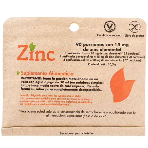 Zinc 15mg X 90 Porciones Dulzura Natural