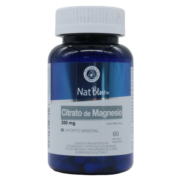 Citrato De Magnesio 200mg X60 Cápsulas Vegetales, Natblue