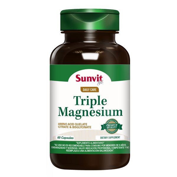 Triple Magnesium X60 Cápsulas, Sunvit Life