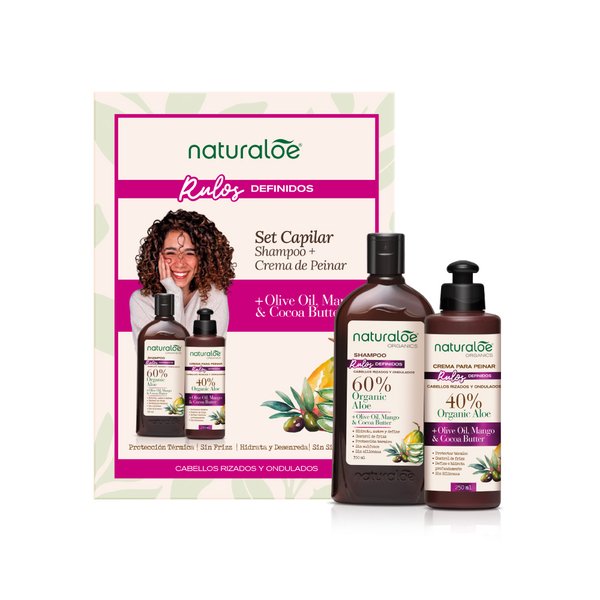 Pack Naturaloe Shampoo Rulos 350 ml + Crema Peinar 250 ml