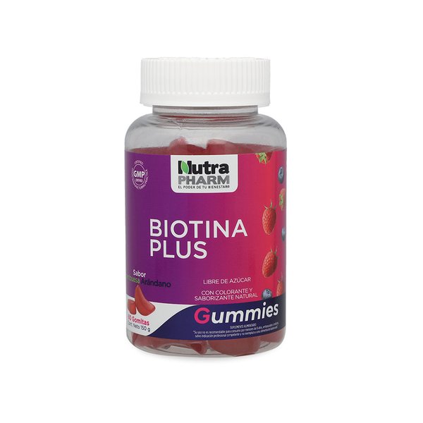 Biotina Plus X60 Gomitas, Nutrapharm
