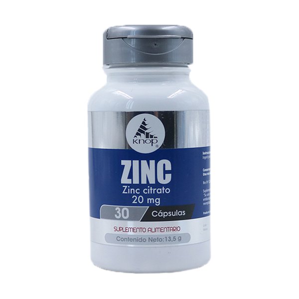 Zinc 20mg X 30 Cápsulas Knop Laboratorios