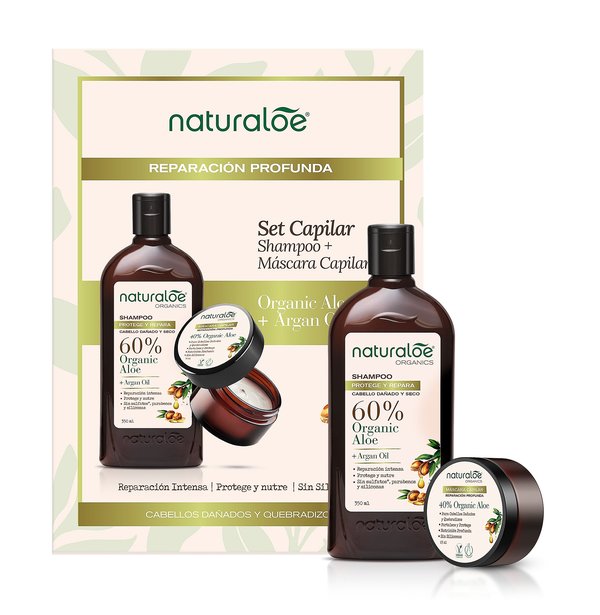 Pack Naturaloe Shampoo 350 ml + Mascara Capilar 90 ml Argan