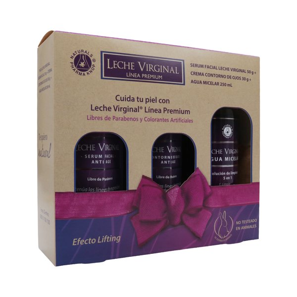Pack Leche Virginal Serum Facial 50g + Contorno De Ojos 30g + Agua Micelar 250 ml
