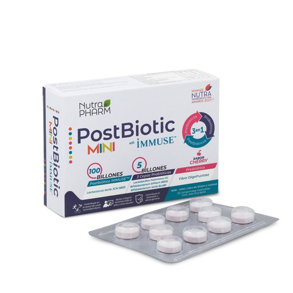 Postbiotic Mini X30 Comprimidos Masticables, Nutrapharm