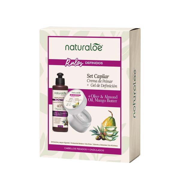 Pack Naturaloe Gel Rulos 200g + Crema Para Peinar 250 ml