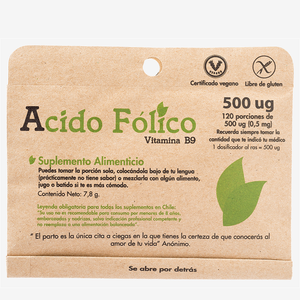 Ácido Fólico 500 Ug X 120 Porciones Dulzura Natural