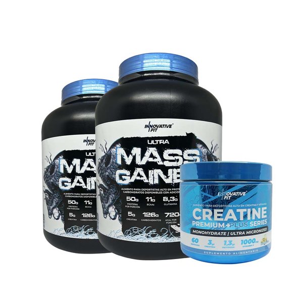 Ultra Mass Gainer 16lb Innovative Fit + Creatina Premium Plus Series 60Servicios 2 Unidades De 8lb