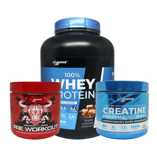 Whey Protein 4,5lb + Creatine Premium Plus Series 300g + Pre Workout