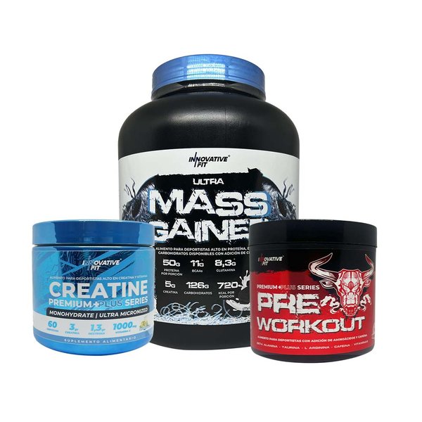Ultra Mass Gainer 8lb + Creatine Premium Plus Series 300g + Pre Workout