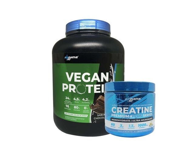Vegan Protein 80 Porciones Innovative Fit 5lb + Creatine Premium Plus Series 300g