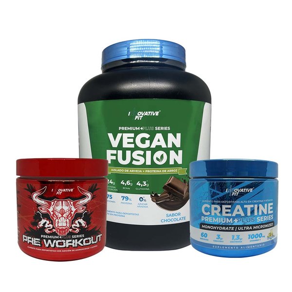 Vegan Fusion 5lb + Creatine Premium Plus Series 300g + Pre Workout