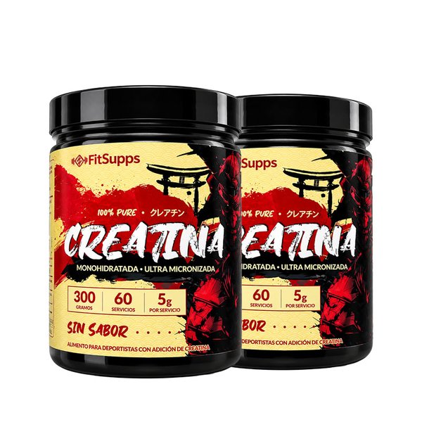 2 Creatinas Fit Supps 60Servicios C/U 300g Sin Sabor