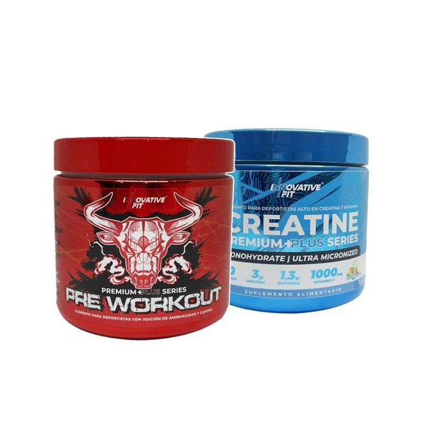 Pre Workout Innovative Fit + Creatina Premium Plus Series Innovative Fit Sabor Limonada
