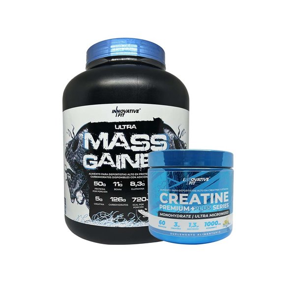 Ultra Mass Gainer 8lb + Creatina Premium Plus Series 60Servicios Sabor Limonada