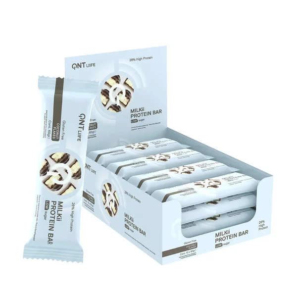Caja De Barrita Qnt Milkii Protein Bar_Coconut 12Und