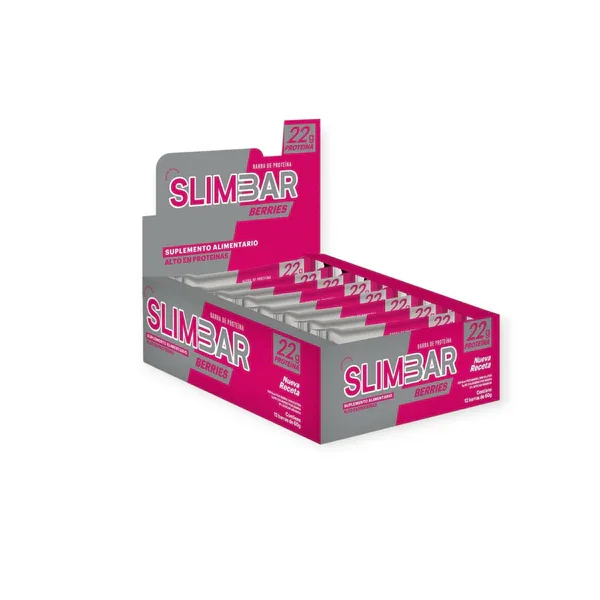 Caja 12 Barritas De Proteína Slimbar 60G_ Berries