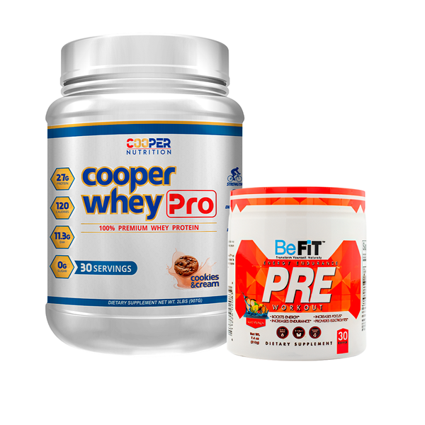Pack Proteína Cooper Whey Pro 2lb + Pre-Entreno Befit