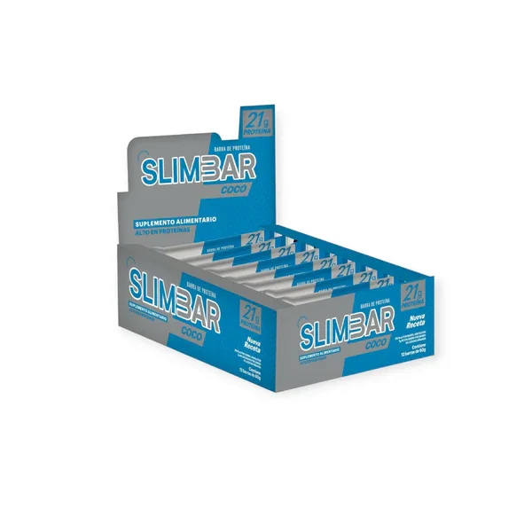 Caja 12 Barritas De Proteína Slimbar 60G_ Coco
