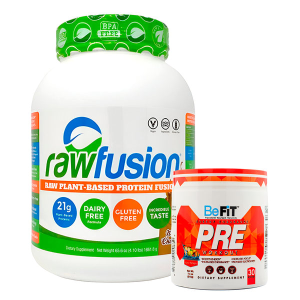 Pack Proteína Vegetal Raw Fusion + Pre Entreno Be Fit