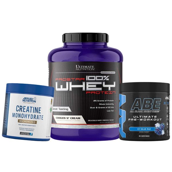 Proteína Prostar Whey + Creatina Monohidratada 250g + Pre Entreno Abe 30Serv