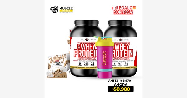 2 X Whey Protein Professional + Shaker Y Muestra De Regalo