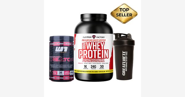 Whey Protein Professional + Pre Entreno Kreator + Shaker De Regalo
